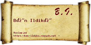 Bán Ildikó névjegykártya